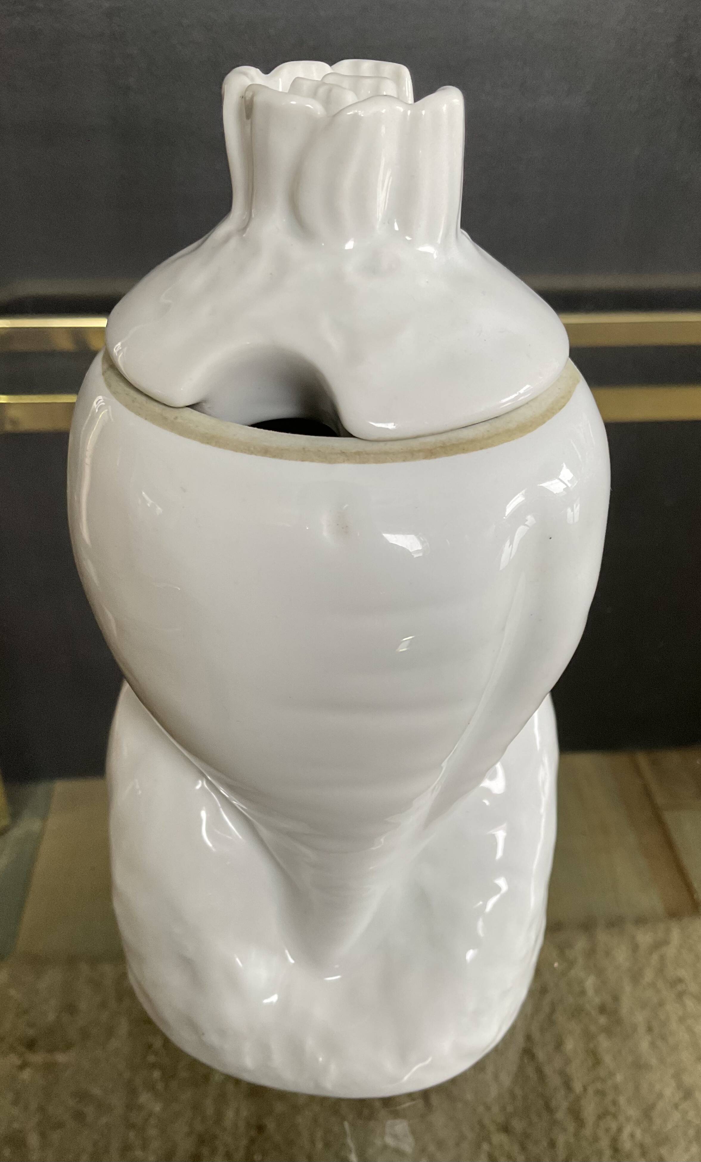 Old covered pot in porcelain Germany