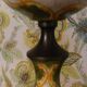 Painted ceramic lamp & lampshade glass lace