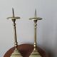 Pair of brass candlesticks, country bohemian Scandinavian style