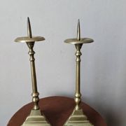 Pair of brass candlesticks, country bohemian Scandinavian style