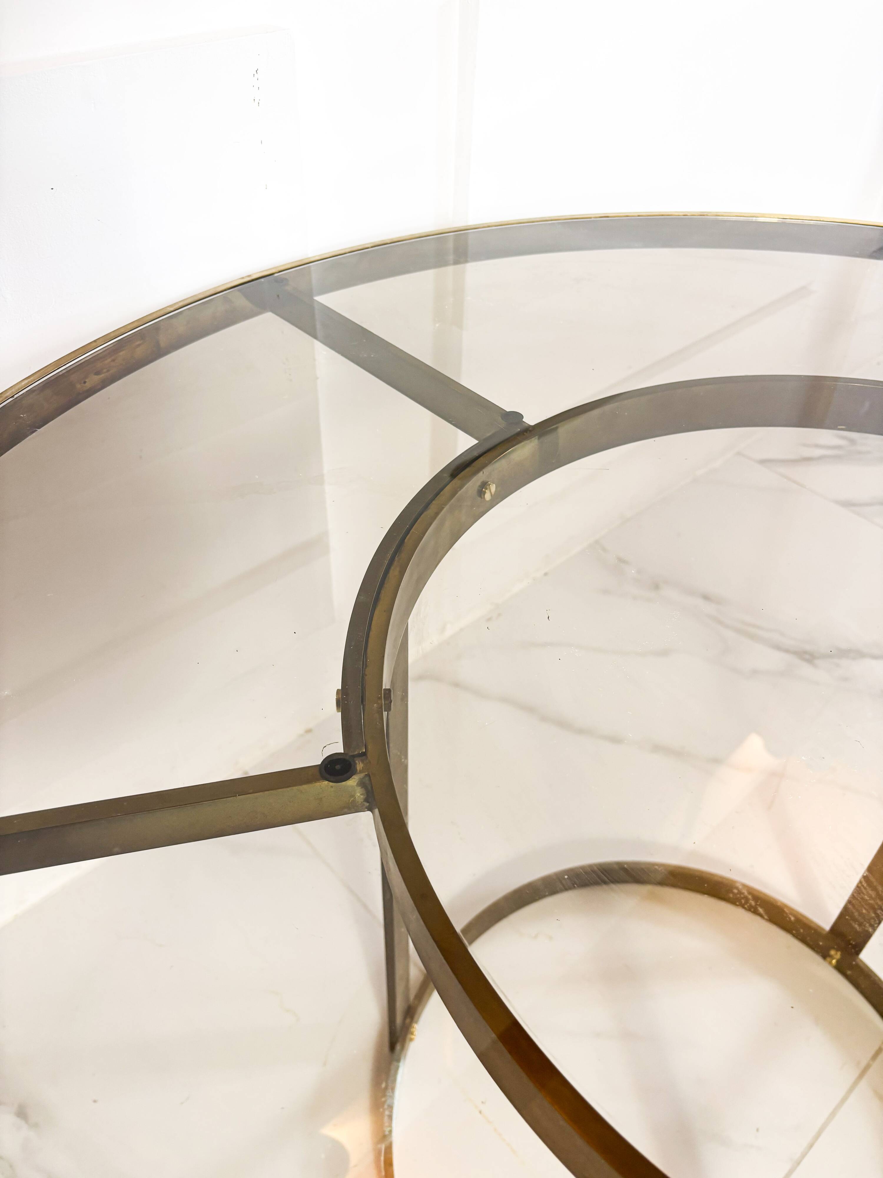 Italian brass table, circa 1970, Gabriella Crespi style