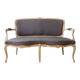 Antique 3-seater sofa in Louis XV style with grey fabric.