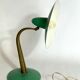 Mid-cenrury Italian Modern brass and green lacquer table lamp from 50s