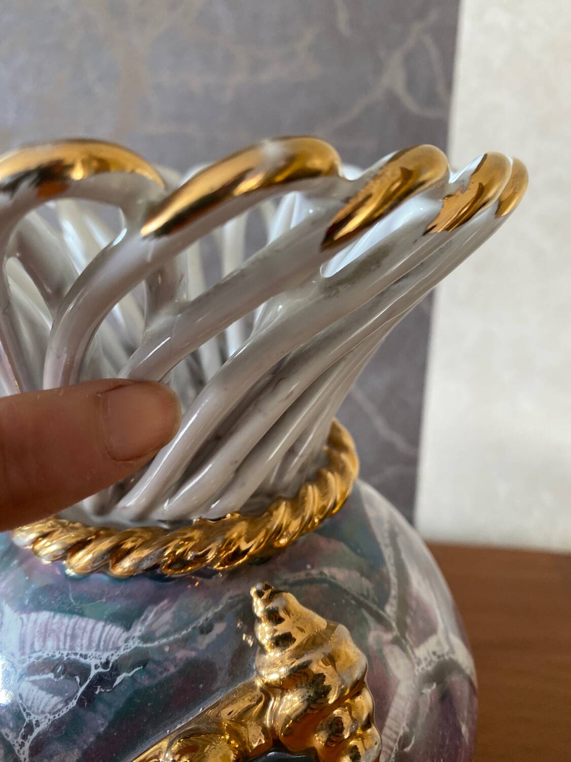 Vintage shell vase