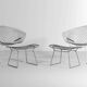 Rare Bertoia diamond chairs with ottoman for Knoll International, 1970s