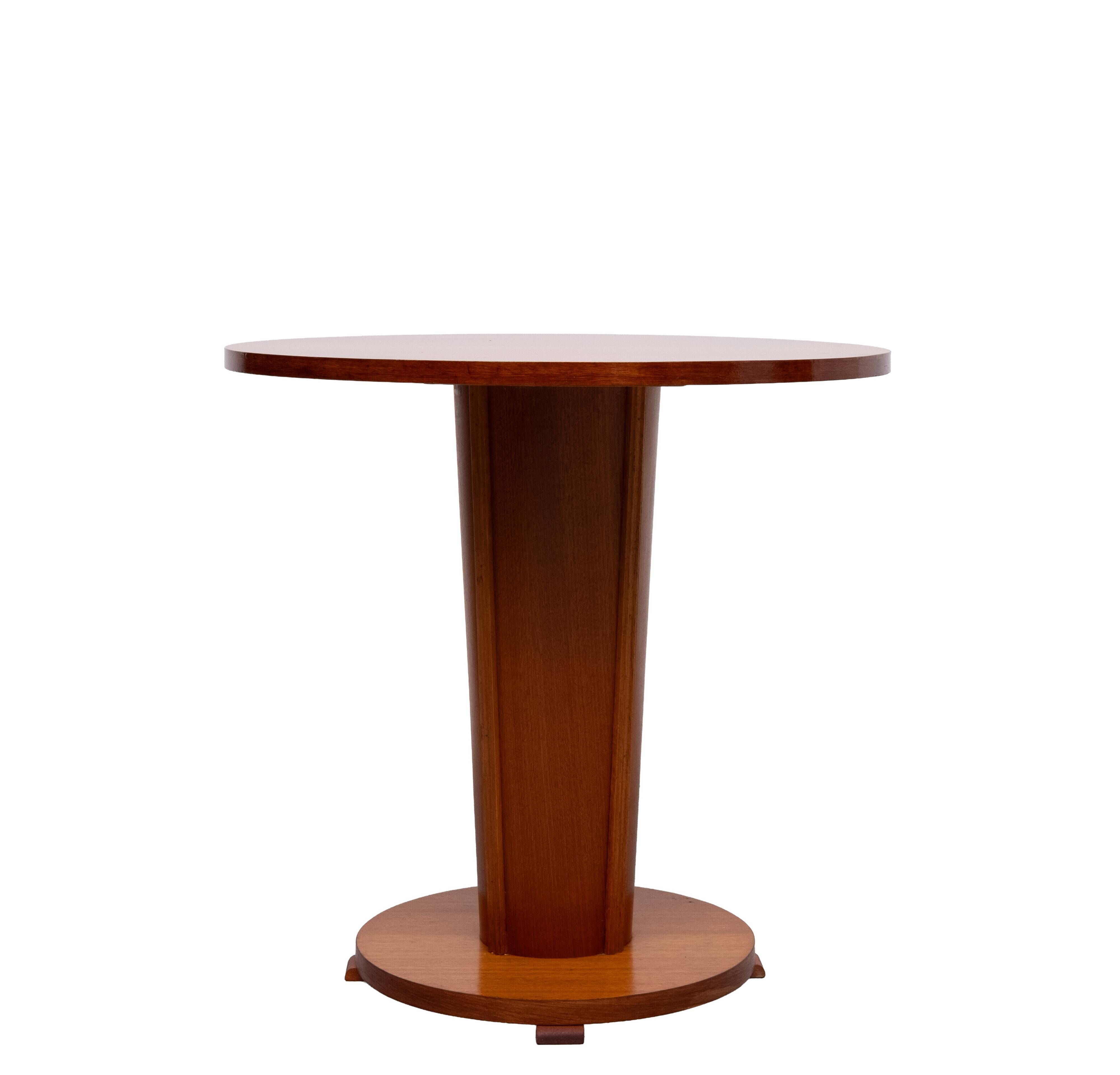 Stunning Dutch Art Deco Amsterdam school round center table 1930s