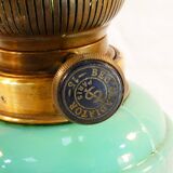 Ancient lampe a petrole in green opaline