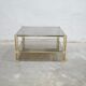 Table basse vintage en verre et laiton éditée par Roche Bobois