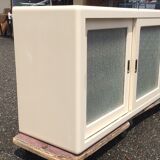 Mado wall shelf 2 sliding doors "frozen" effect windows - 50s