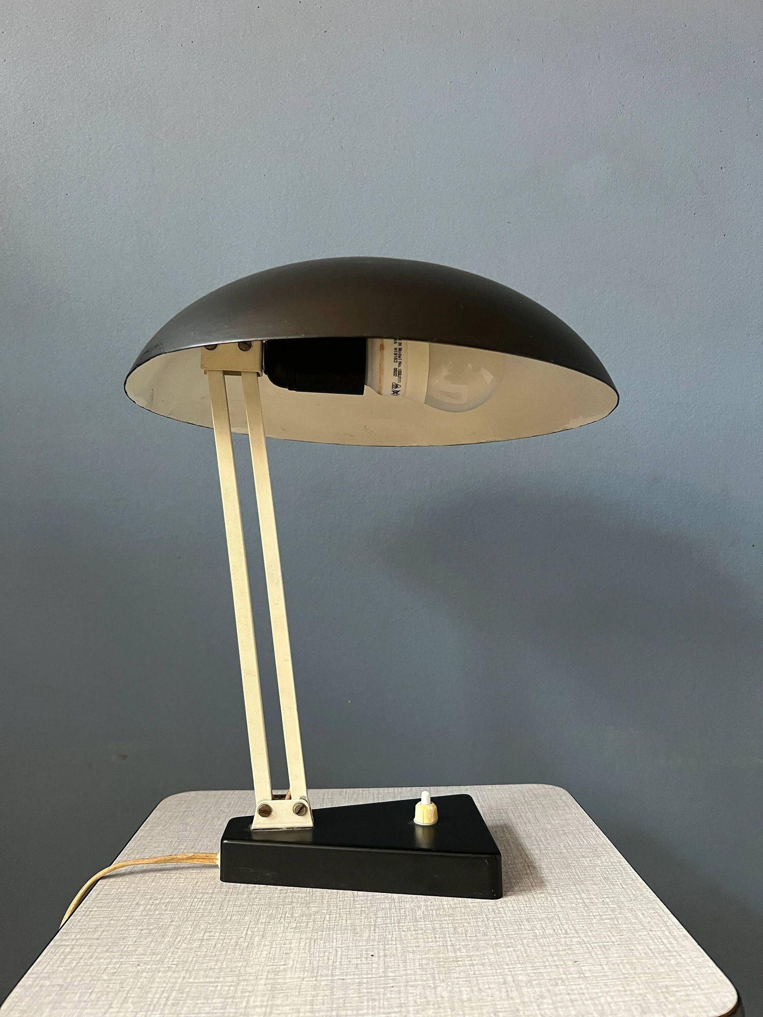 Vintage black flexible desk lamp by Hala, Bauhaus style