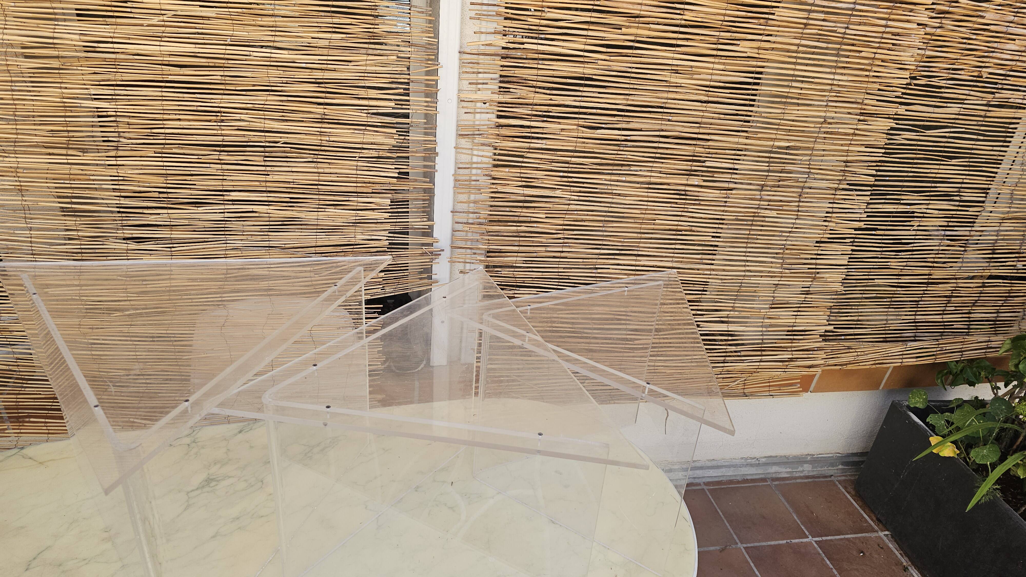 Table gigogne plexiglass triangle 90's