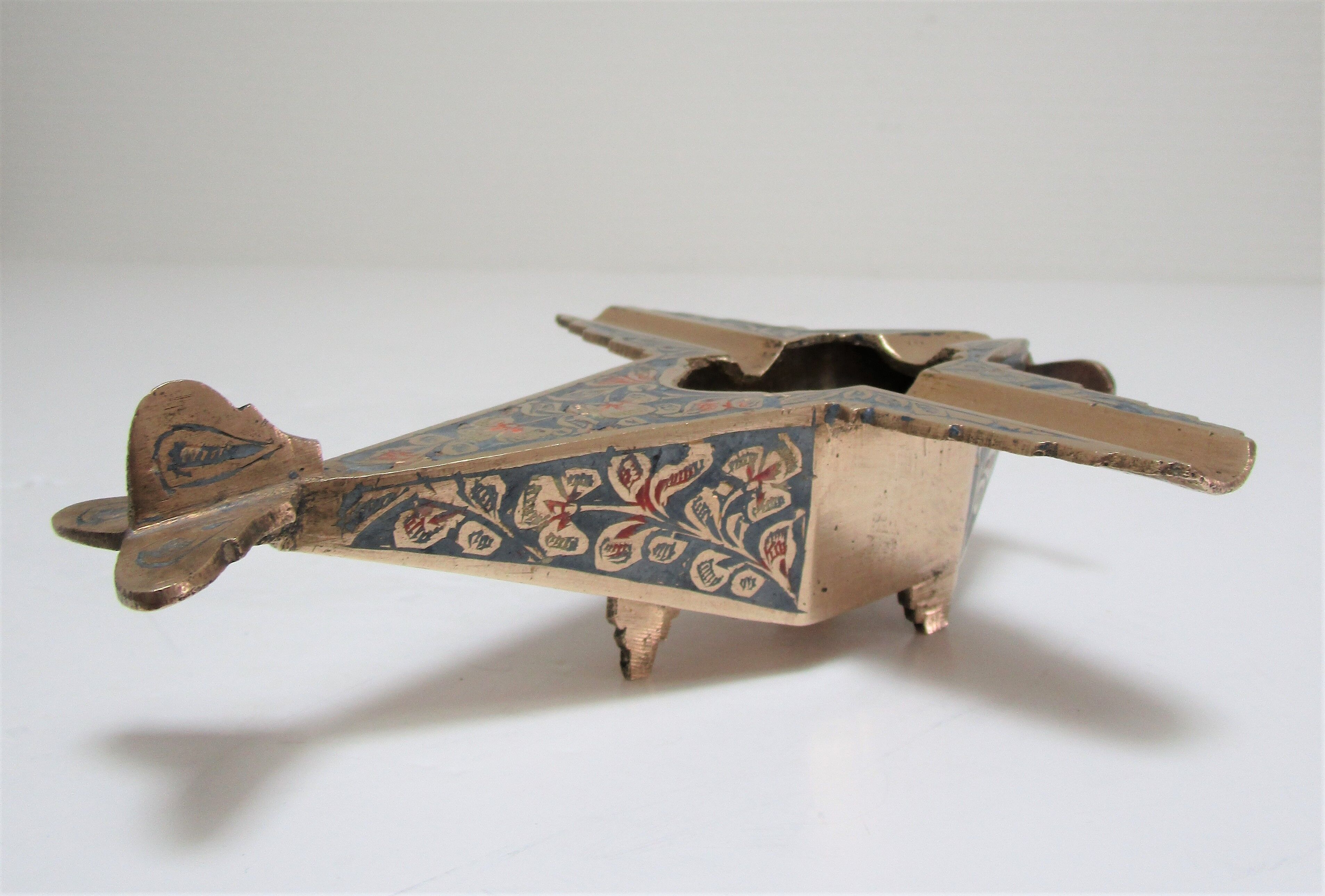 Vintage brass plane ashtray 70