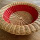 Rattan basket with red trim