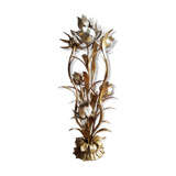 Golden metal flower lamp Hans Kogl 1970