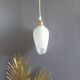Portable hanging lamp 1970/80 white granite glass