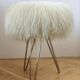 Rare Midcentury Brass and Hairpin Tripod Stool, Germany, 1960s
