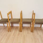 Vintage Miroslav Navratil Dining Chairs: 1970s Czechoslovakia, Gray Fabric