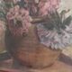 Vintage French oil painting of chrysanthemums