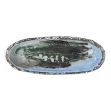Unique ceramic plate with fish decoration - signed Albert Thiry