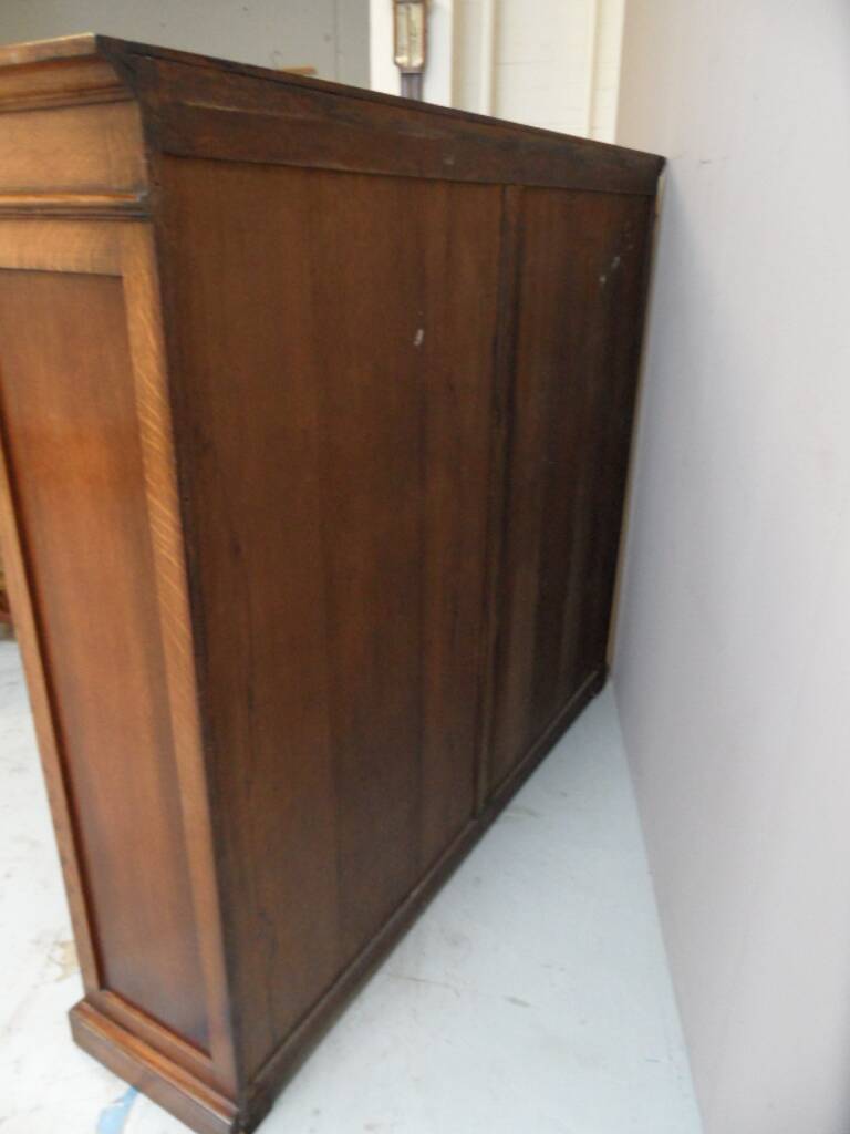 Antique oak open bookcase