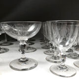 Partie de service de verres en cristal, chiffrés “F” ou “D” 40 pièces