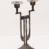Candlestick with 2 holders Gunther Lambert whit Lapis Lazuli Cabochon - Art Nouveau stil