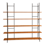 Large industrial handmade shelf in pine and metal