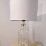 Pied de lampe en verre moulé 3 visages Suède 1960