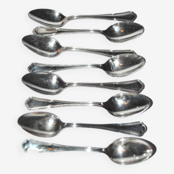 Ercuis set of 8 dessert teaspoons victoria silver metal spatours thread 14cm