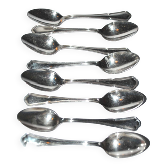 Ercuis set of 8 dessert teaspoons victoria silver metal spatours thread 14cm