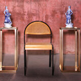Set of Pierre Vandel Paris high side tables with facet cut glass