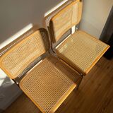 Paire de chaises cannées italiennes design Breuer