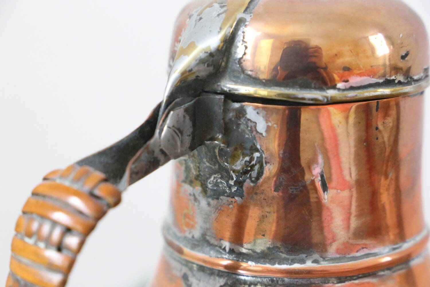 Antique coquemar, pitcher, antique copper, 19th century