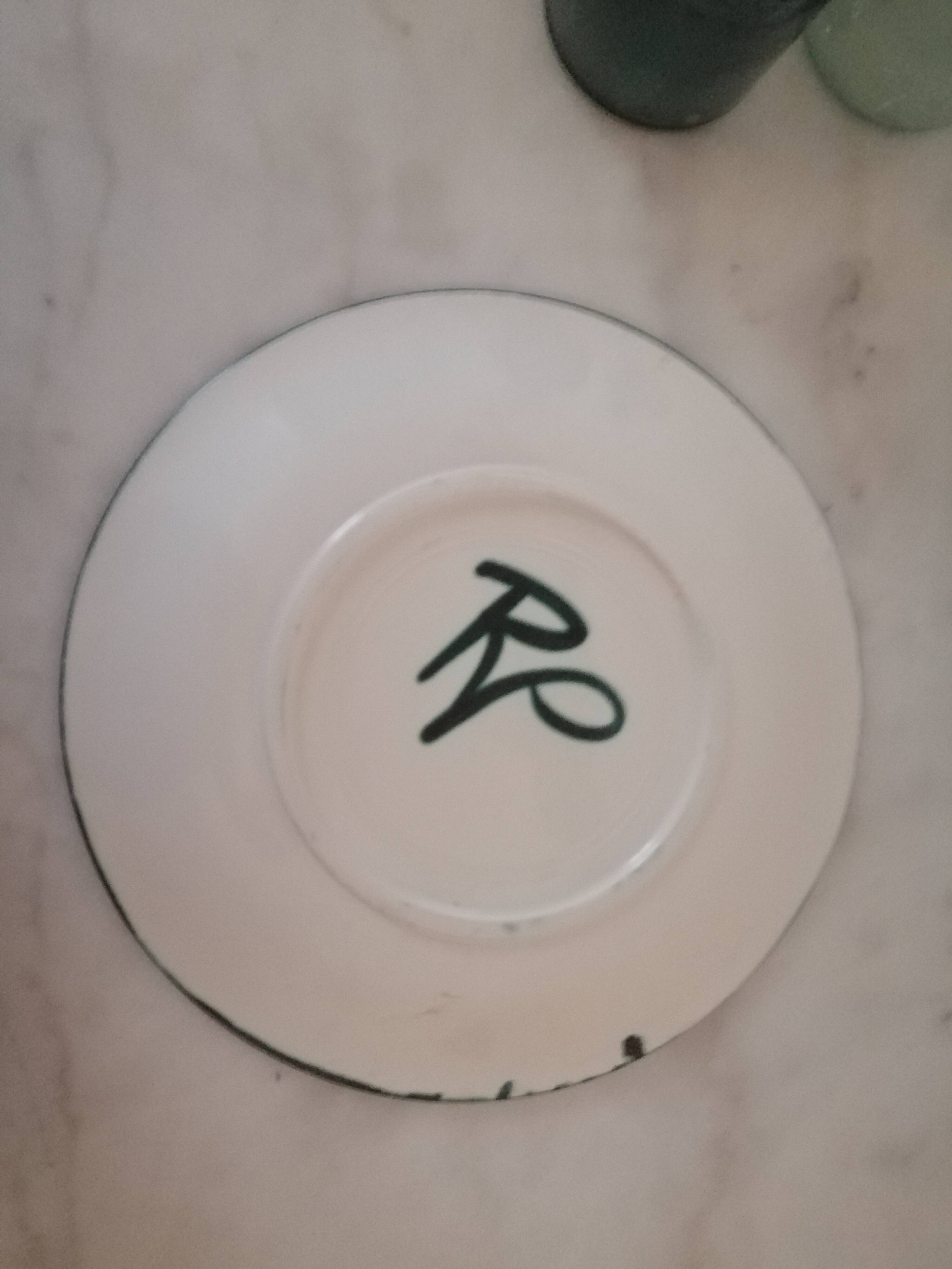 Dish Robert Picaut Vallauris D 31 cms signed dark green and brown in very good condition