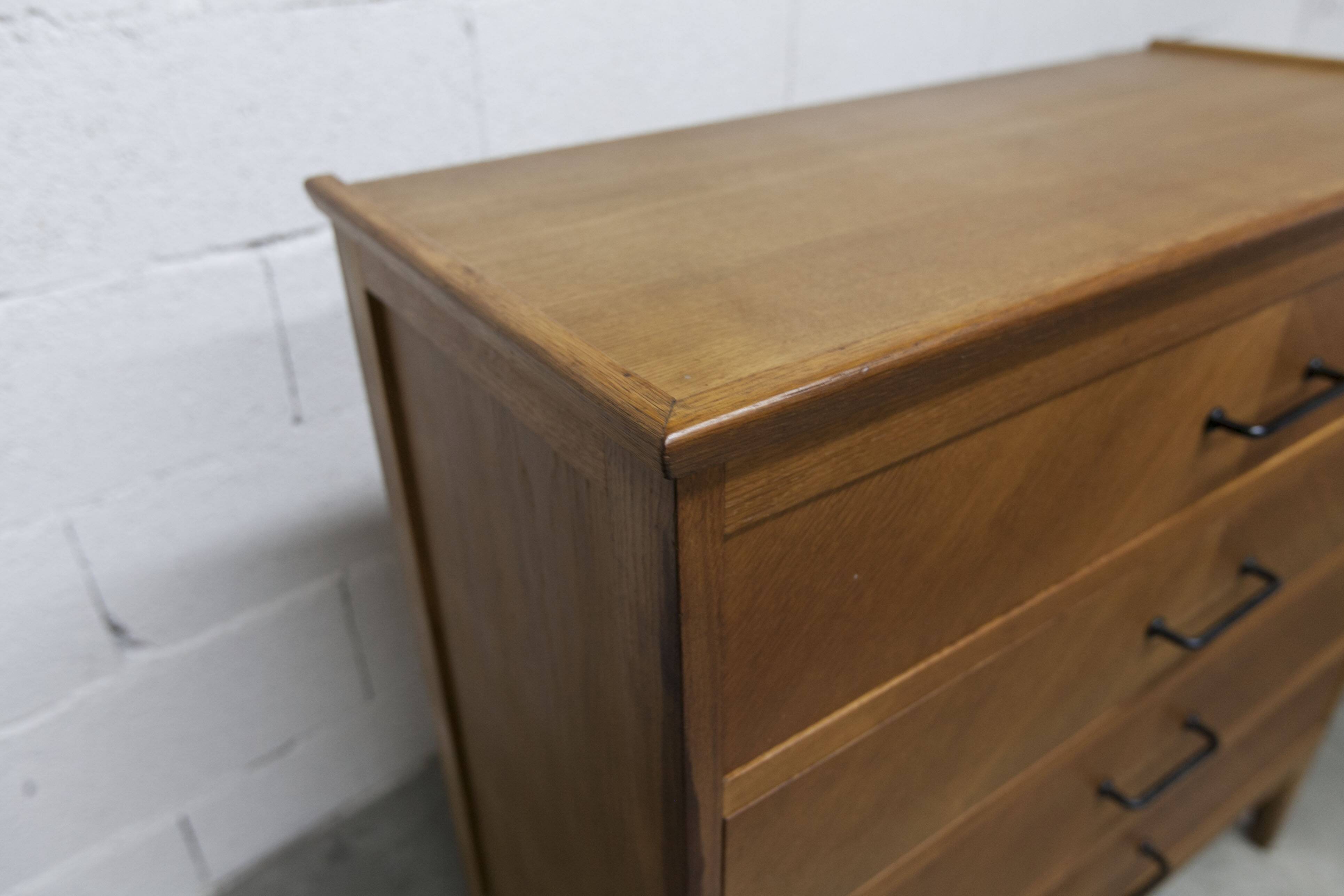 Scandinavian chest of drawers 1960 light oak clean and solid