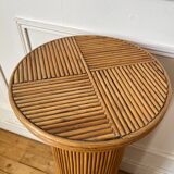 Pair of vintage rattan veneer columns