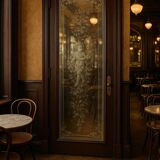 Etched glass door, 1890s