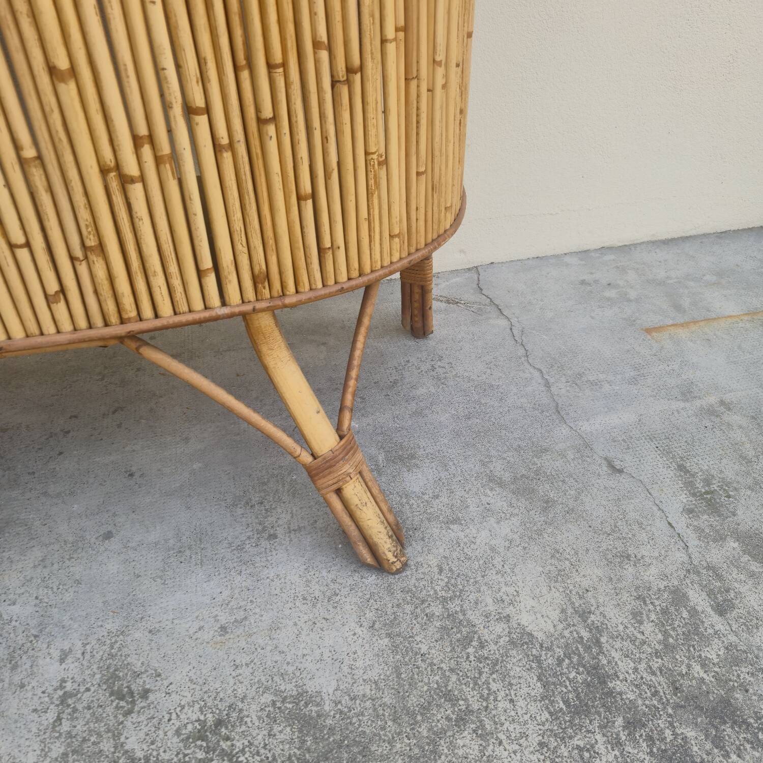 Vintage rattan bamboo bar 1950s