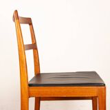 Set of 4 Danish teak and leather chairs, model 430, by Arne Vodder, 1960