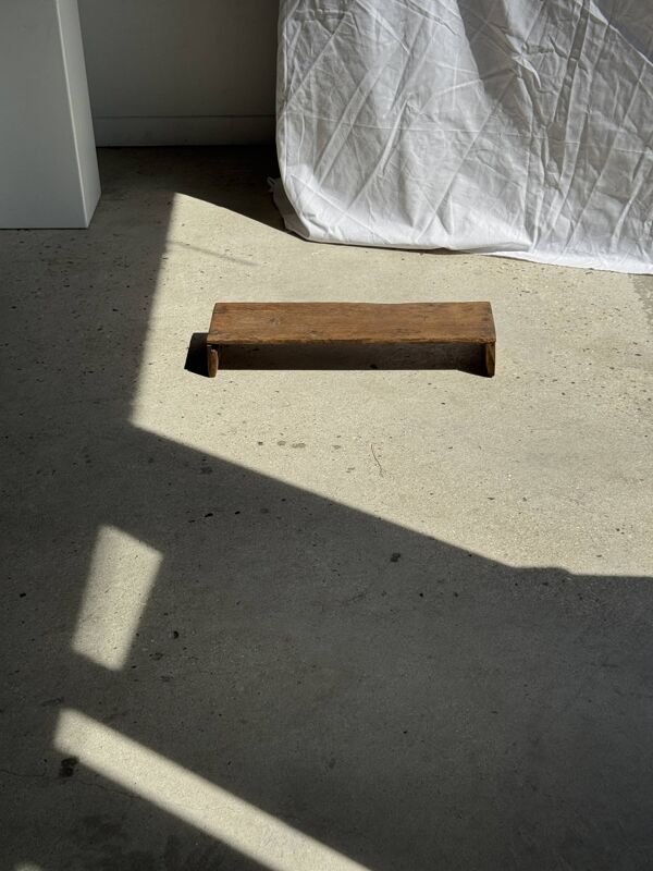 Petit banc en teck ancien bas indonésien ancien H10 L62 l14