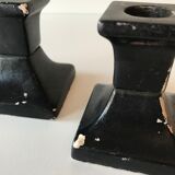 Pair of black candlesticks