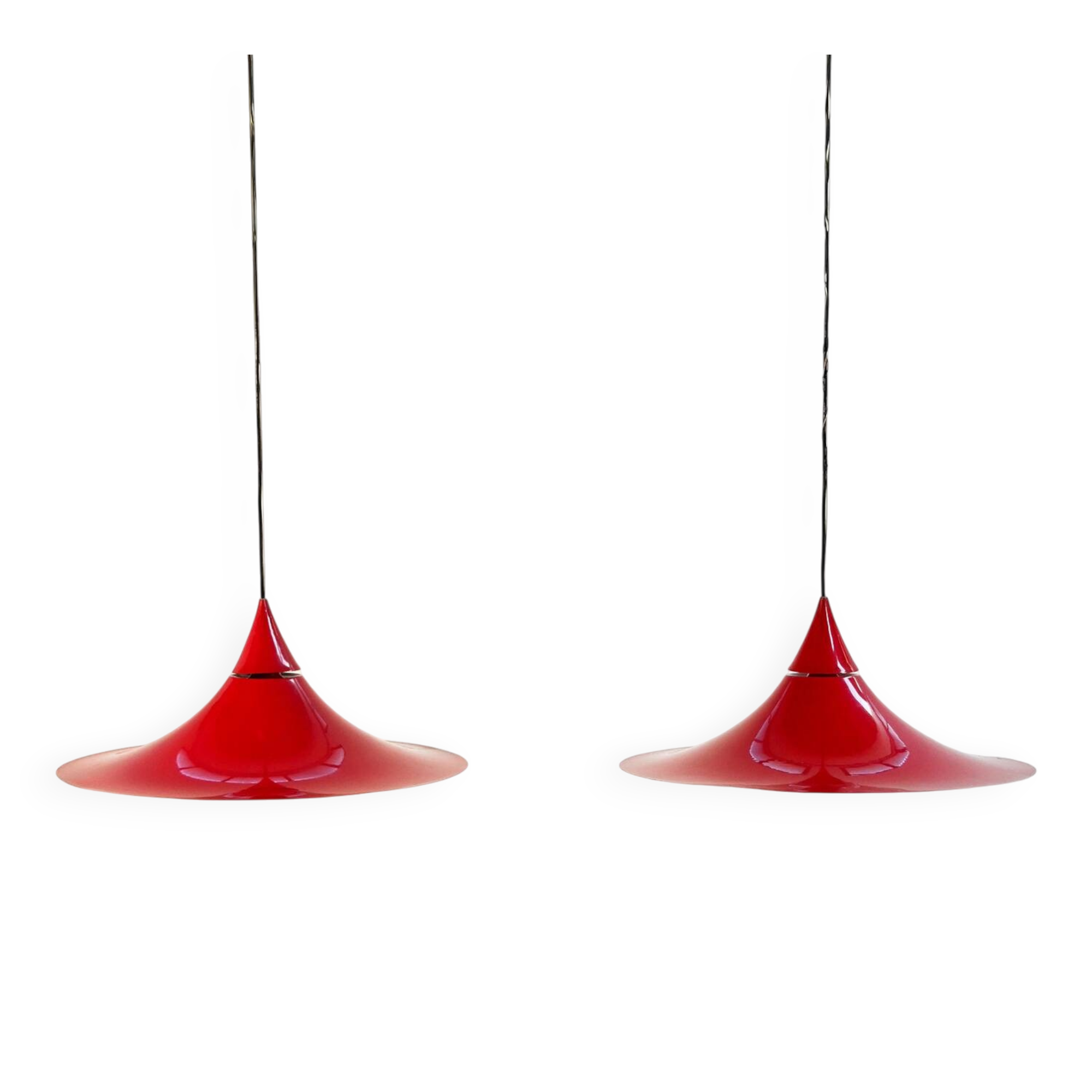 Pair of pendant lamps attributable to the “Semi” model by Claus Bonderup