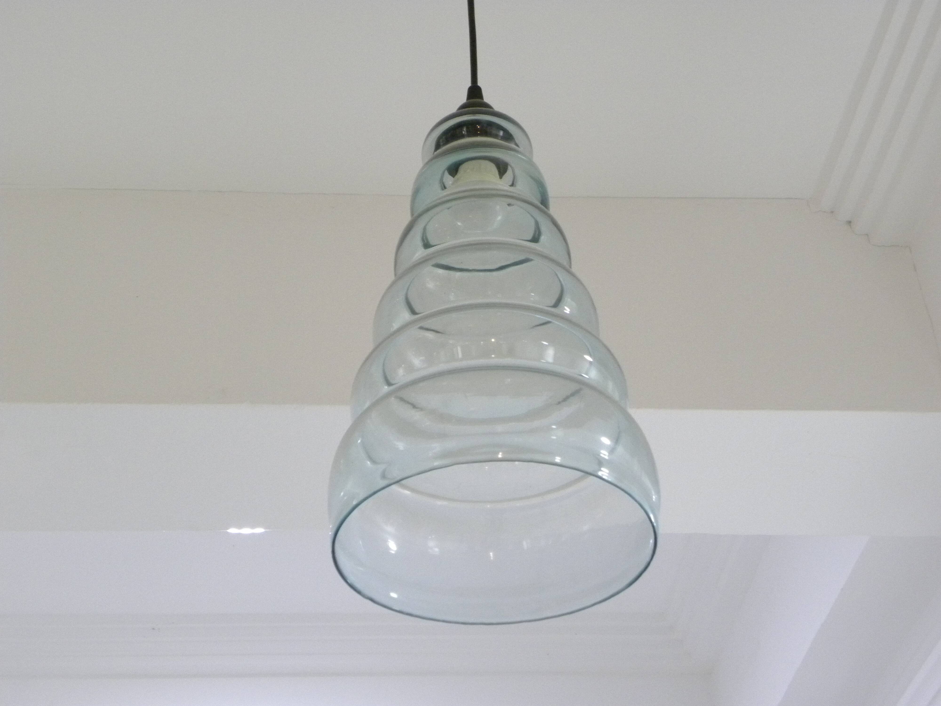 Suspension in blown glass Scandinavian design luminaire Art Deco ceiling light
