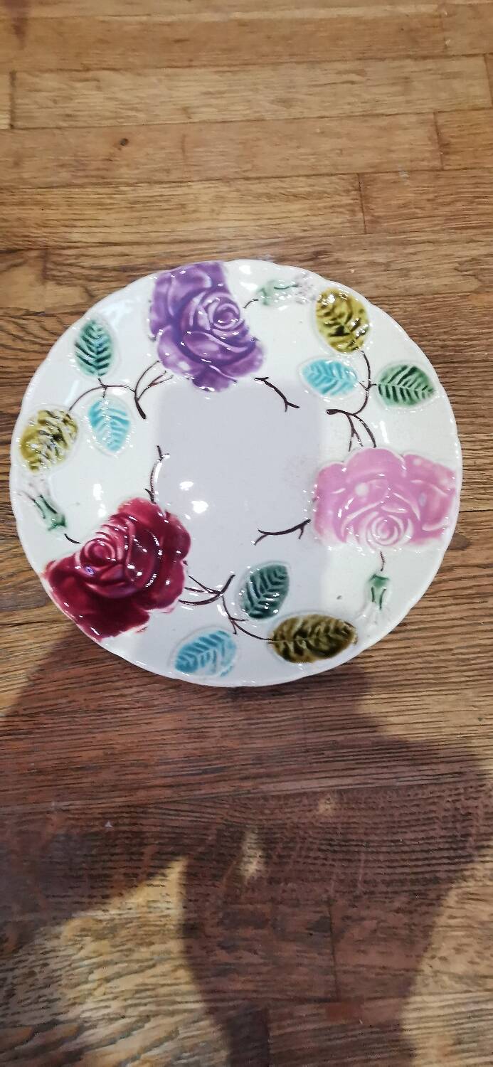 Vintage St Amand / Lebacqz and Bouchart barbotine plate