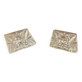 Pair of Antique Cut Arques Crystal Salt Cellars, Salt and Pepper Shakers, Vintage
