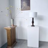 1940s Art Deco oak desk lamp