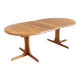 Vintage Danish round extendable dining table solid teak 1960s