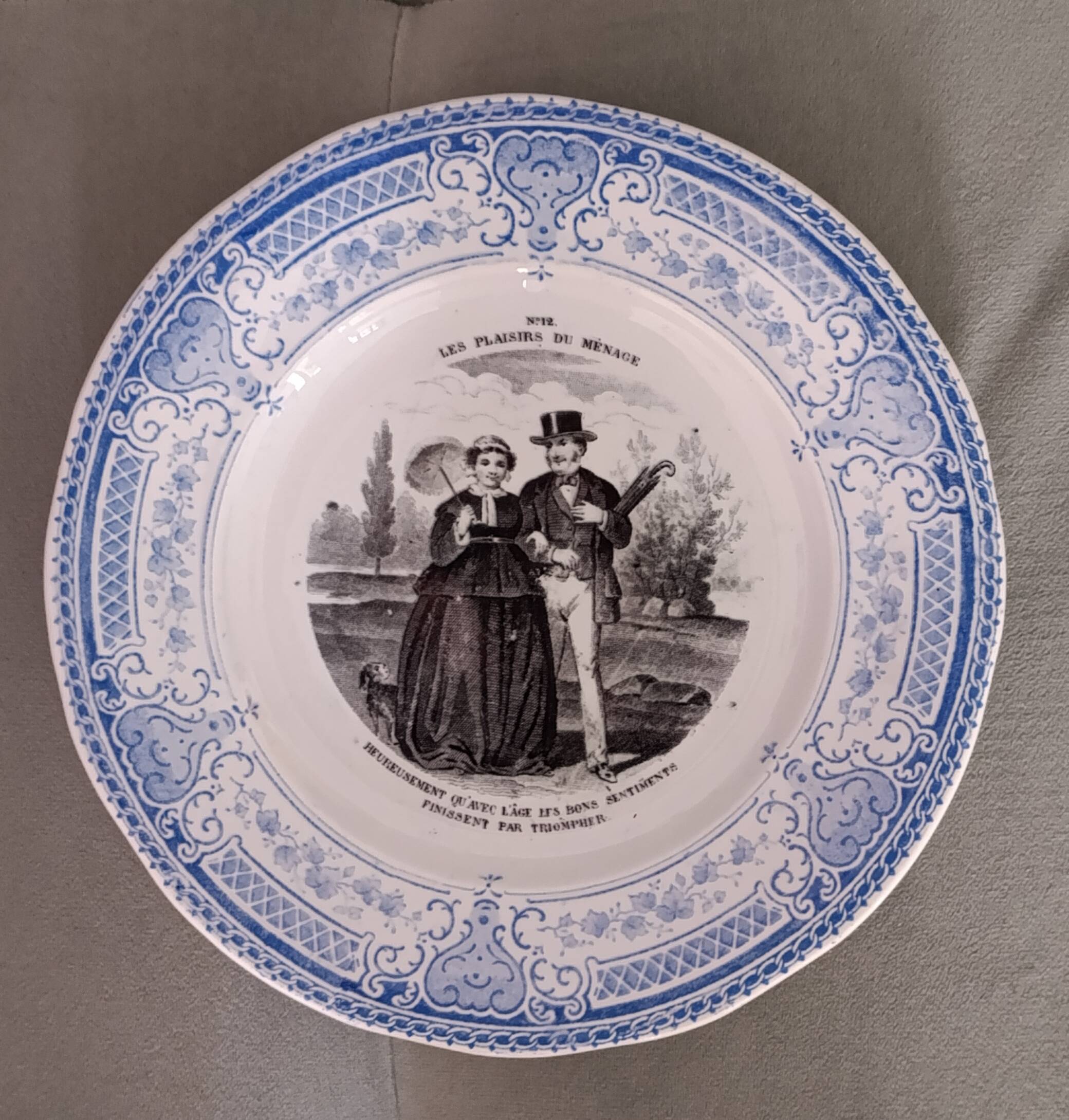 Set of 12 plates the pleasures of housekeeping