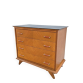 Commode with red Bakelite handles