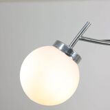 Mid-Century Italian Chrome and Opaline Chandelier